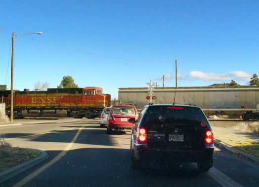 Train Stopped at Intersection