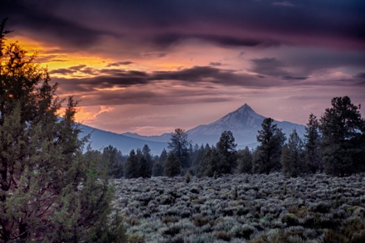 Sunset over the Cascades after a storm