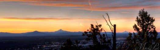 Sun setting over the city.