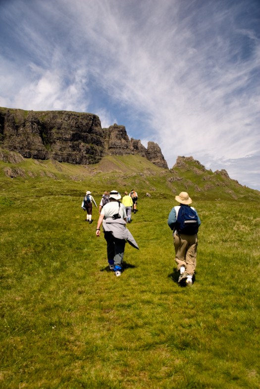 Hiking up the hill mountain.