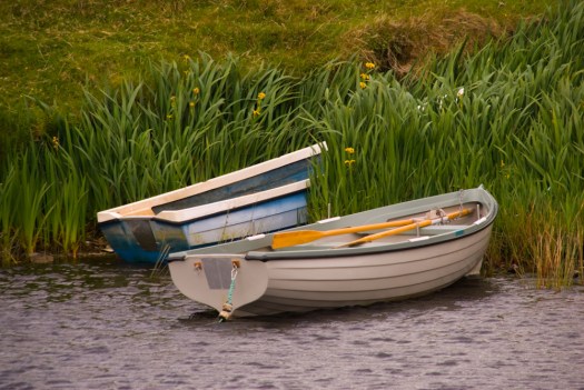 Boats in the water along the way.