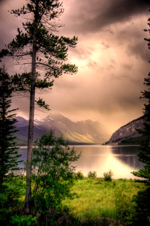 Spray Lake sunset, Alberta, Canada