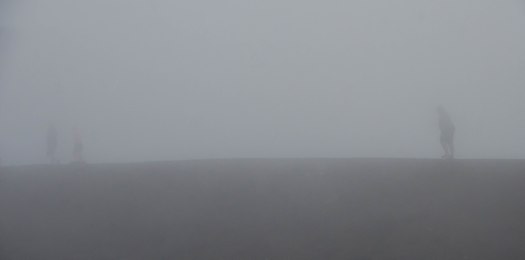 Walking to the lookout . . . brrrr.