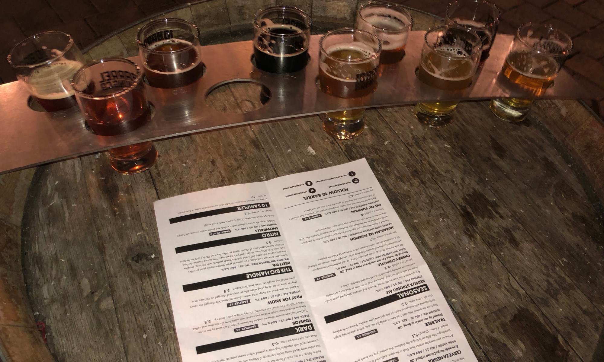 A flight of beer.