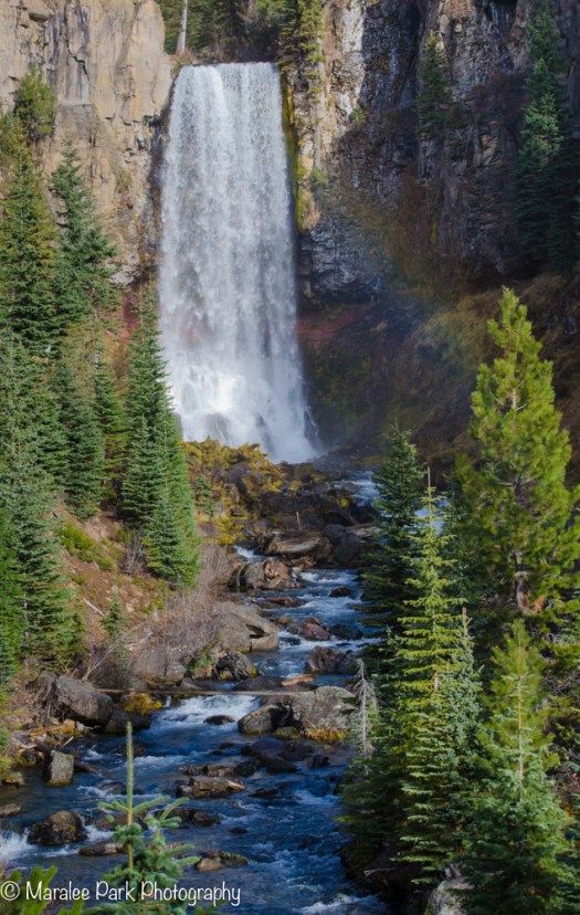 If you look closely, there is a rainbow to the right of the falls.