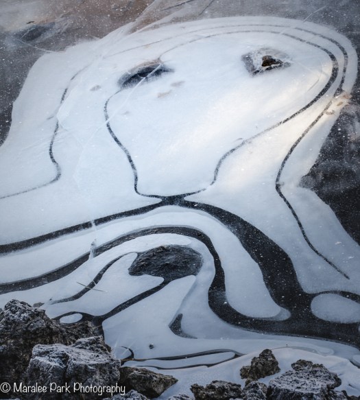 Ice abstract that looks like E.T.