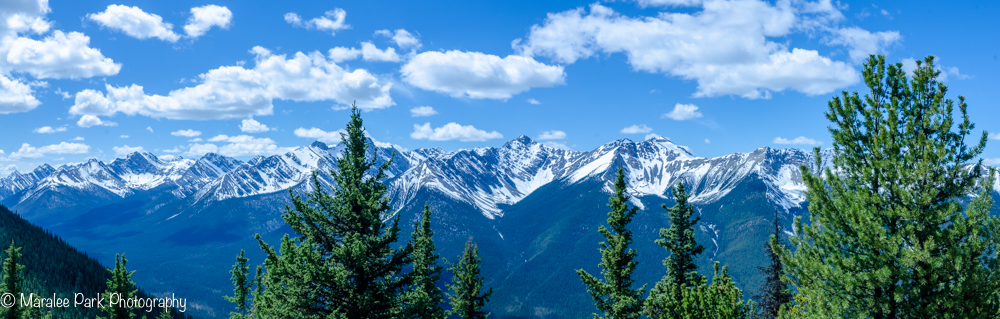 Panorama view from the top of Sulphur Mountain